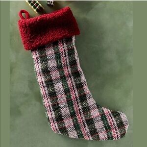 Anthropologie Plaid Boucle Stocking | Like New Condition!